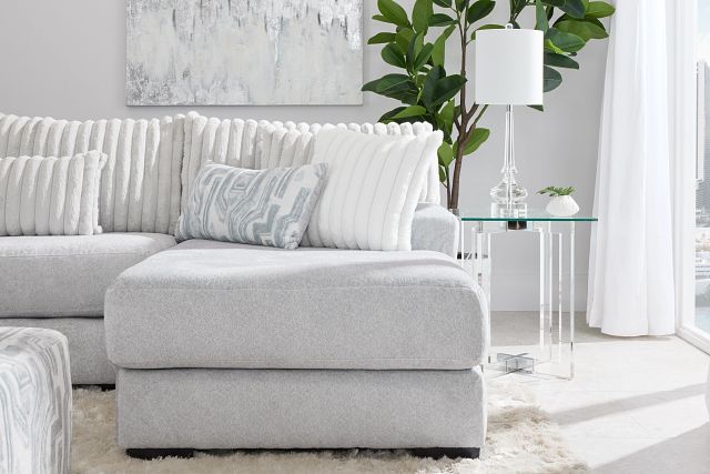 Kylie Light Gray Fabric Medium Right Chaise Sectional