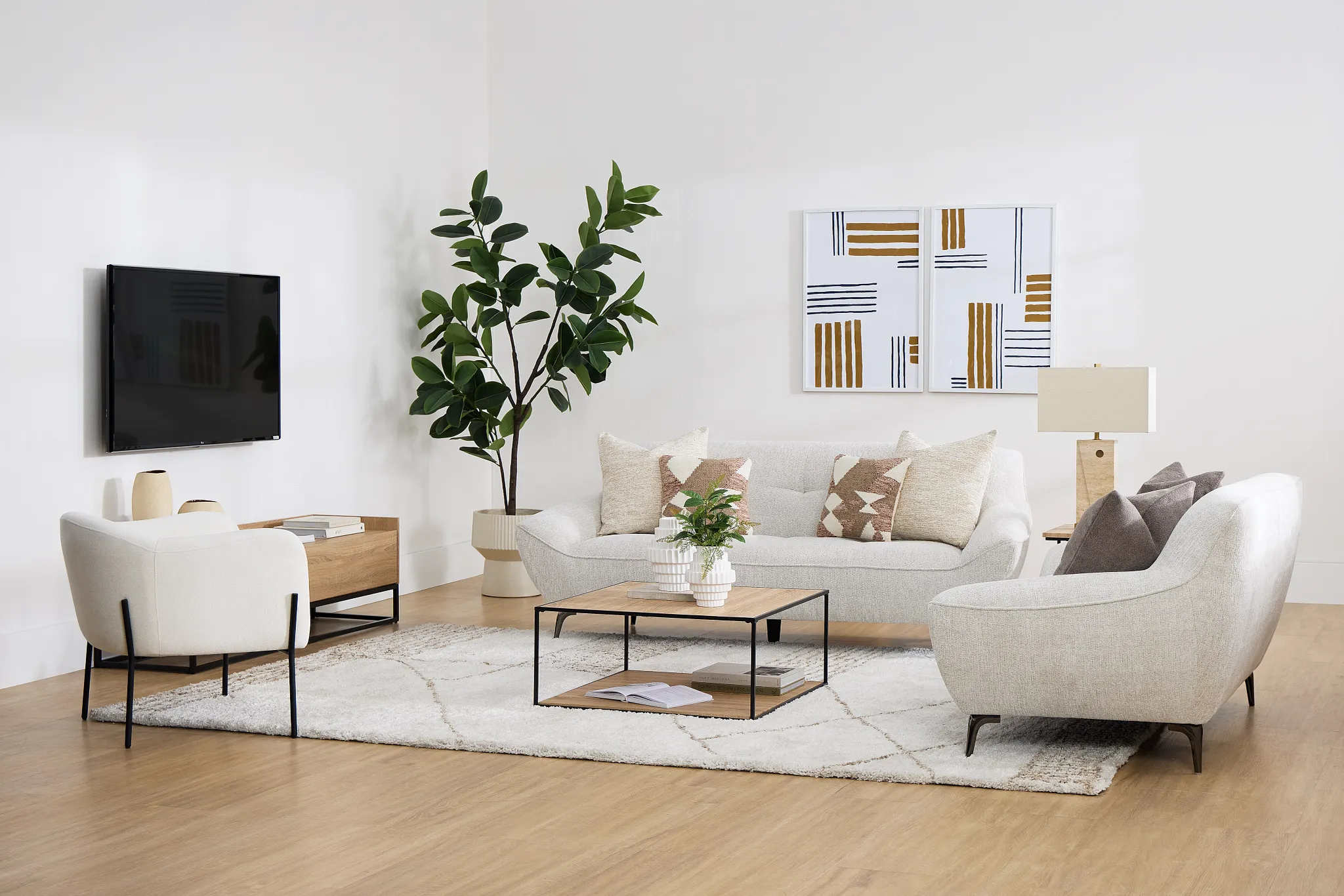 Zoey Light Beige Fabric Sofa