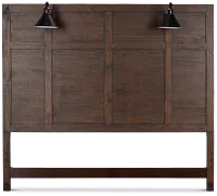 Heron Cove Mid Tone Panel Headboard With Lights