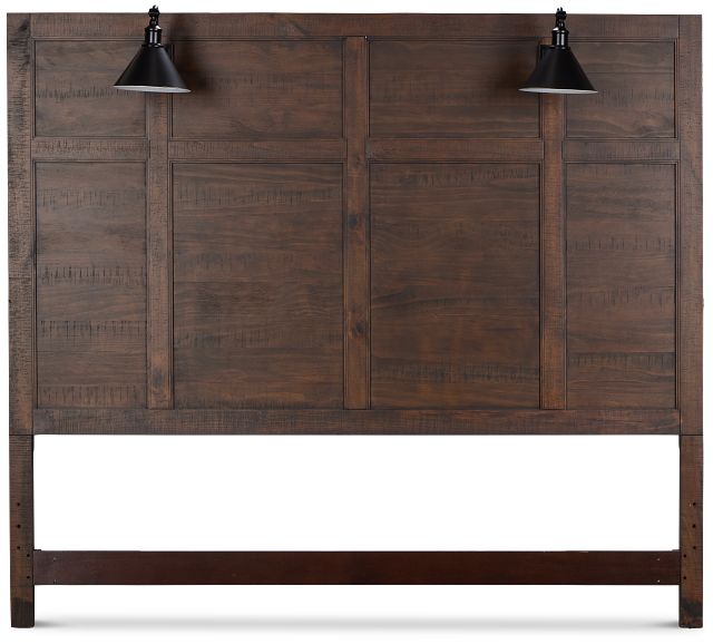 Heron Cove Mid Tone Panel Headboard With Lights