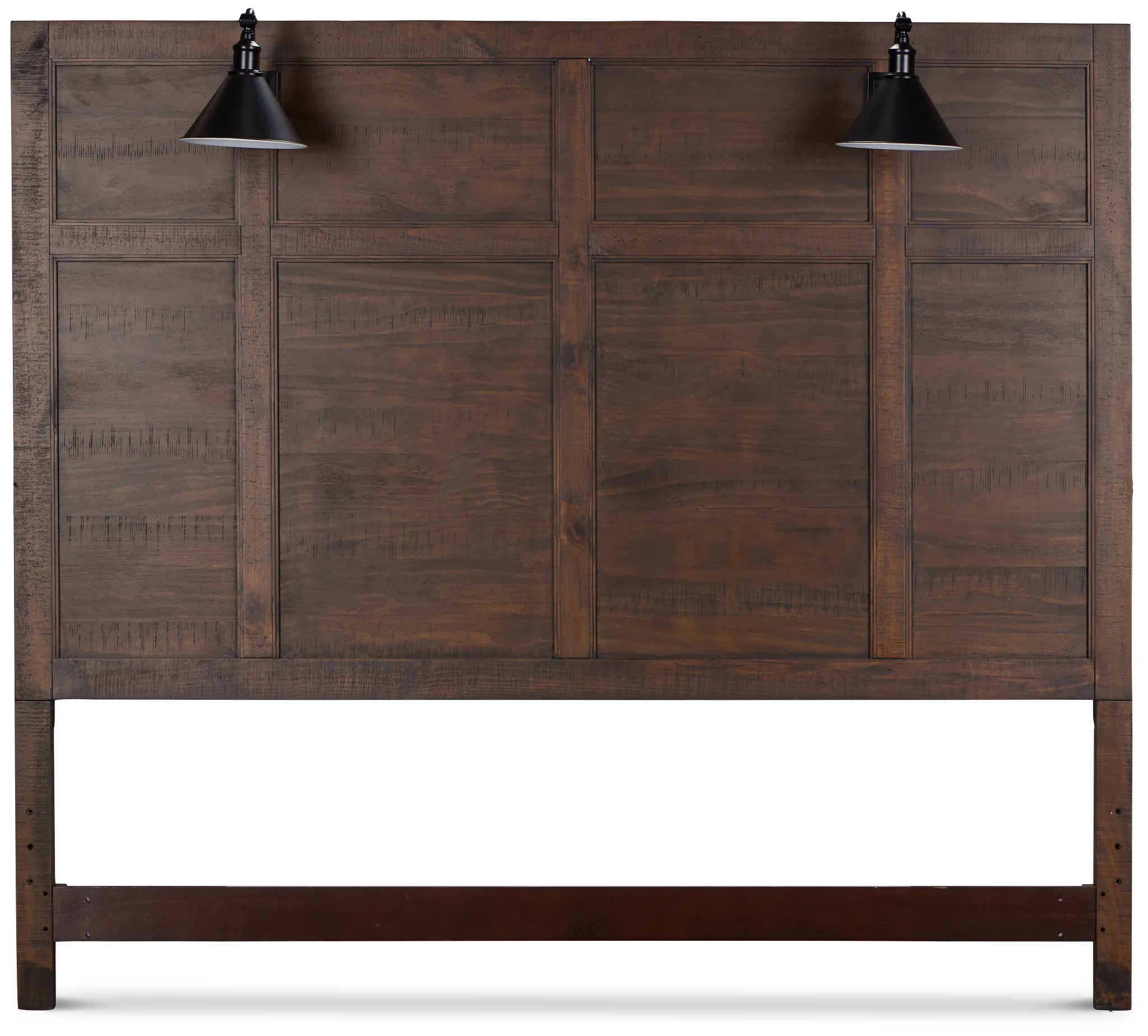 Heron Cove Mid Tone Panel Headboard With Lights