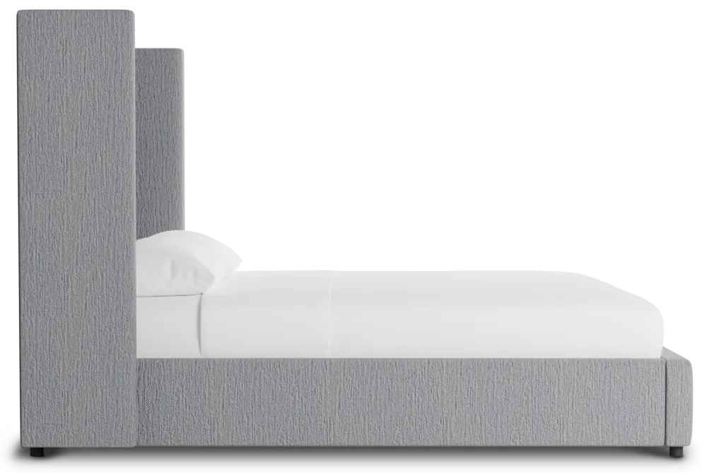 Captiva Revenue Gray 60" Upholstered Shelter Bed