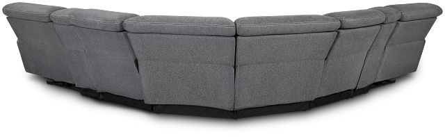 Callum Dark Gray Fabric Large Dual Power Reclining Two-arm Sectional