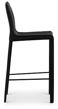 Lugo Black 27" Upholstered Barstool