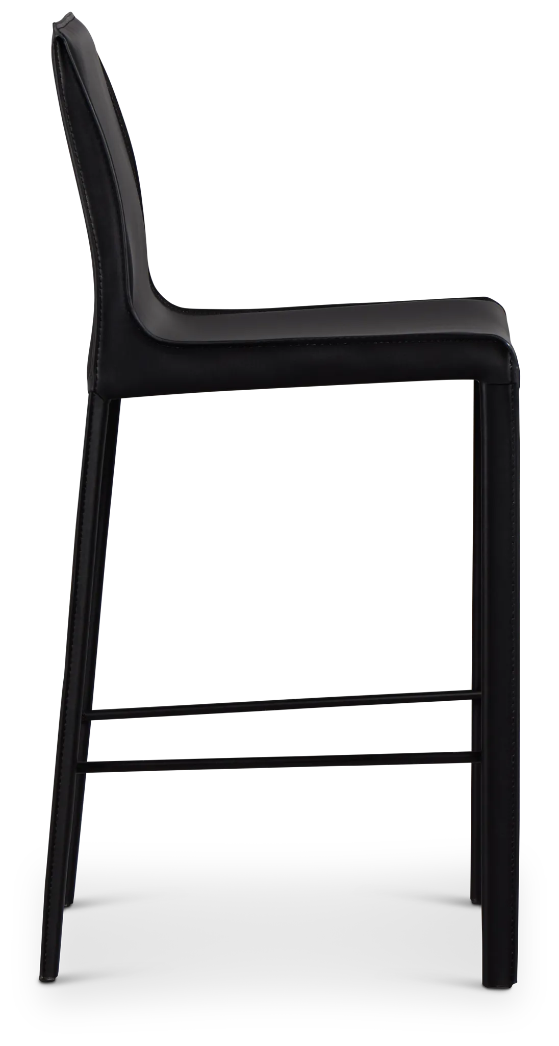 Lugo Black 27" Upholstered Barstool