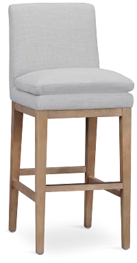Willow Light Gray Fabric 30" Upholstered Barstool