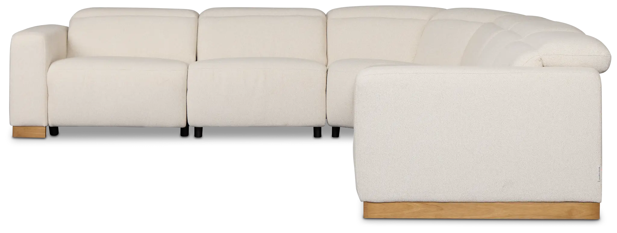 Leona Light Beige Fabric Medium Dual Power 2-arm Reclining Sectional Leona Light Beige Fabric Medium Dual Power 2-arm Reclining Sectional