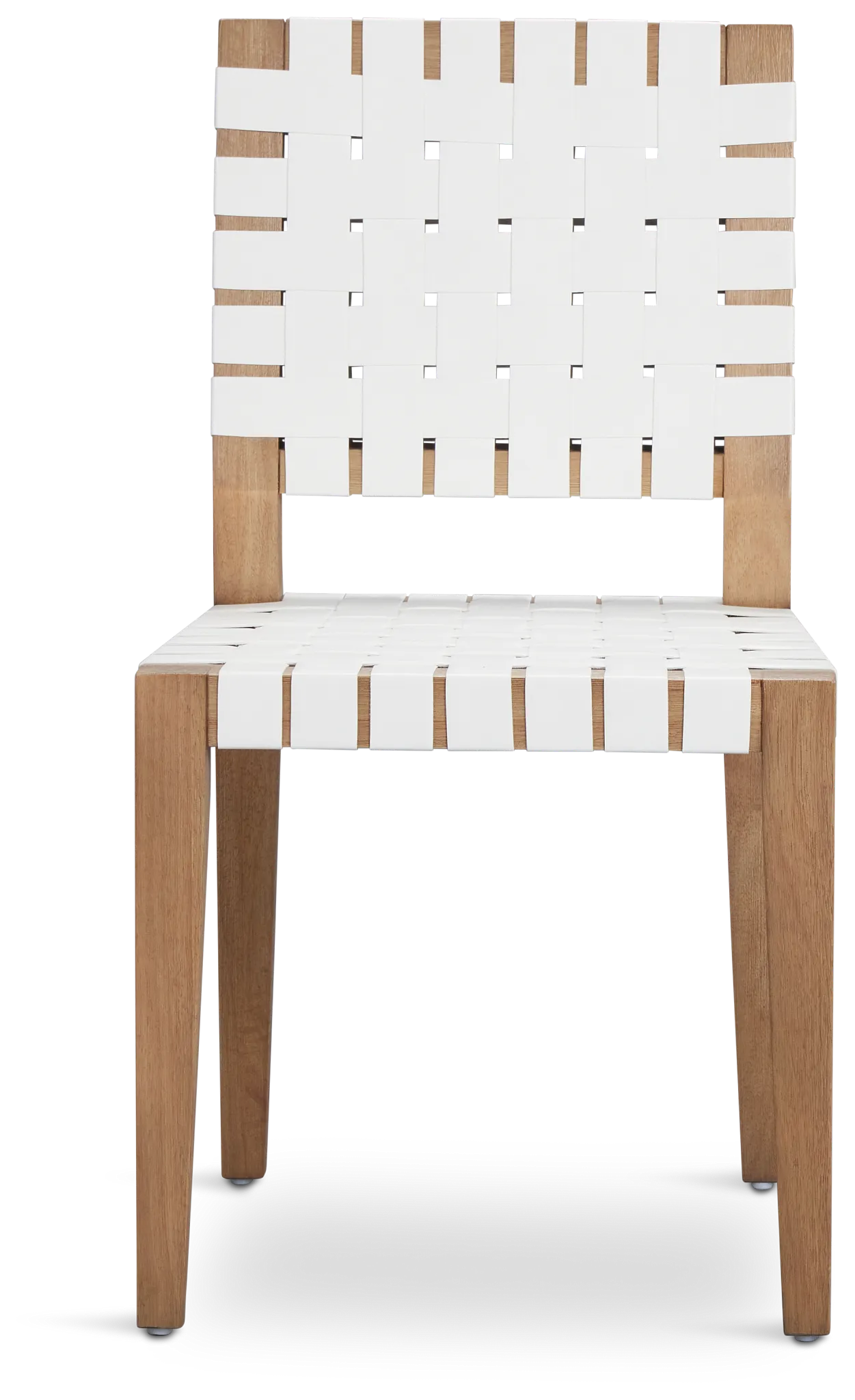 Haven White Woven Leather Side Chair