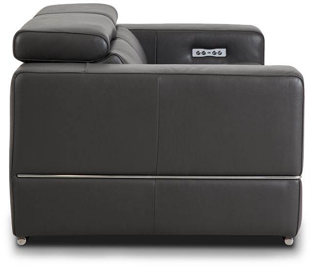 Dante Gray Leather Power Reclining Sofa