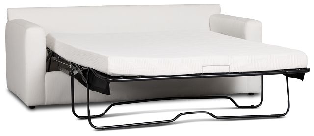 Rhodes White Fabric Memory Foam Sleeper