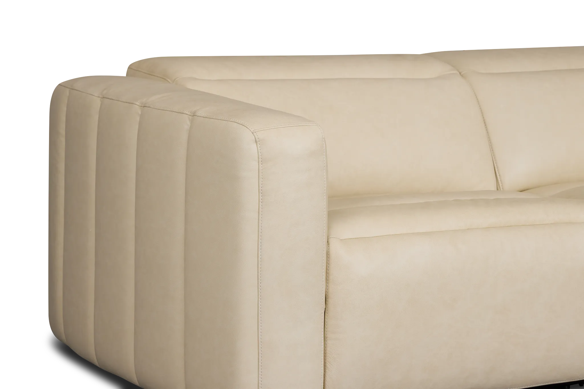 Jace Ivory Lthr/vinyl Small Dual Power Reclining Two-arm Sectional