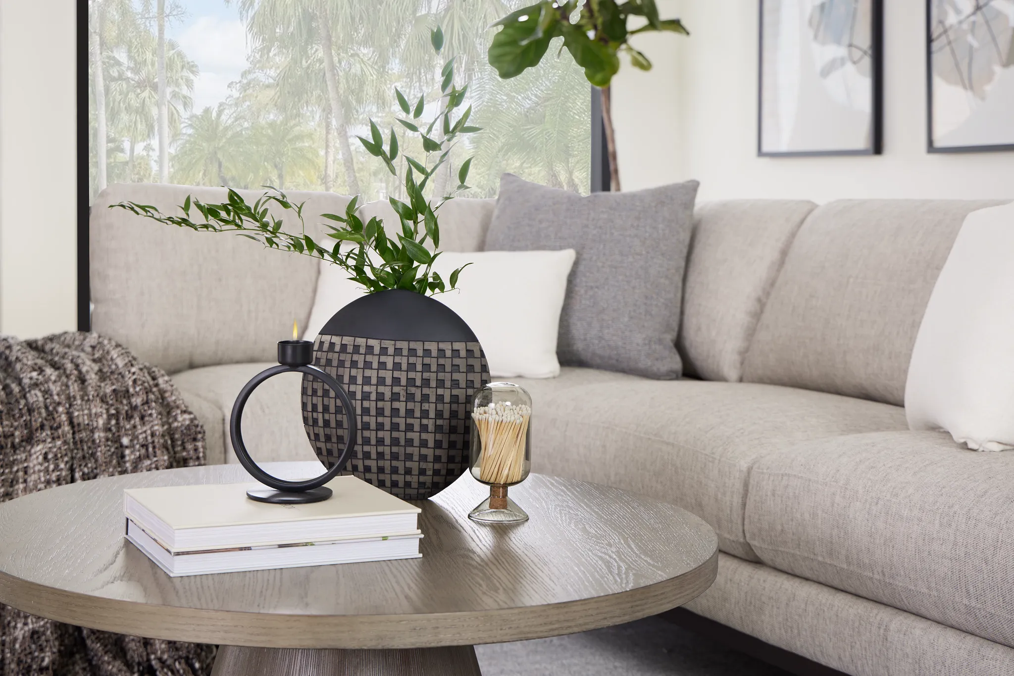 Alden Gray Round Coffee Table