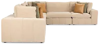 Cruz Light Beige Fabric 5-piece Modular Sectional With Console
