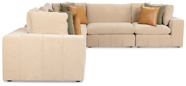 Cruz Light Beige Fabric 5-piece Modular Sectional With Console