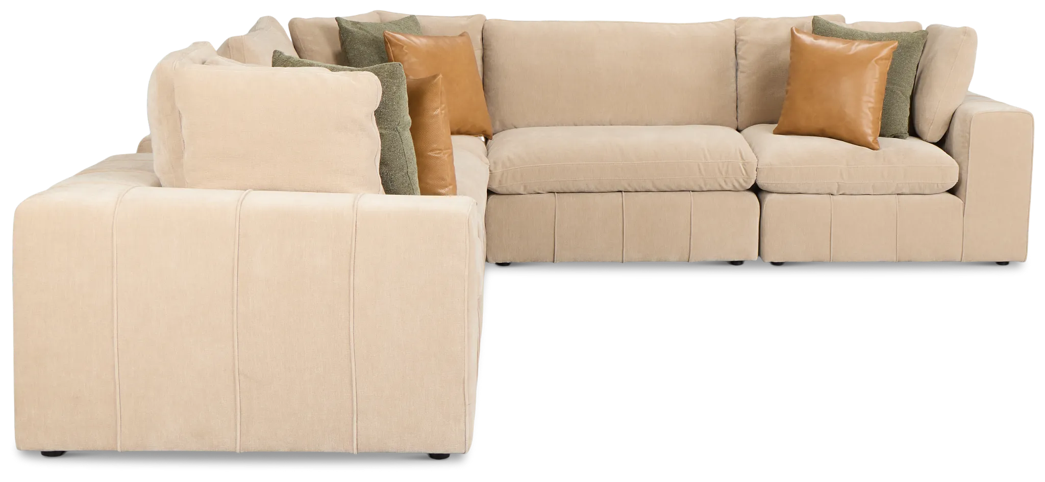 Cruz Light Beige Fabric 5-piece Modular Sectional With Console