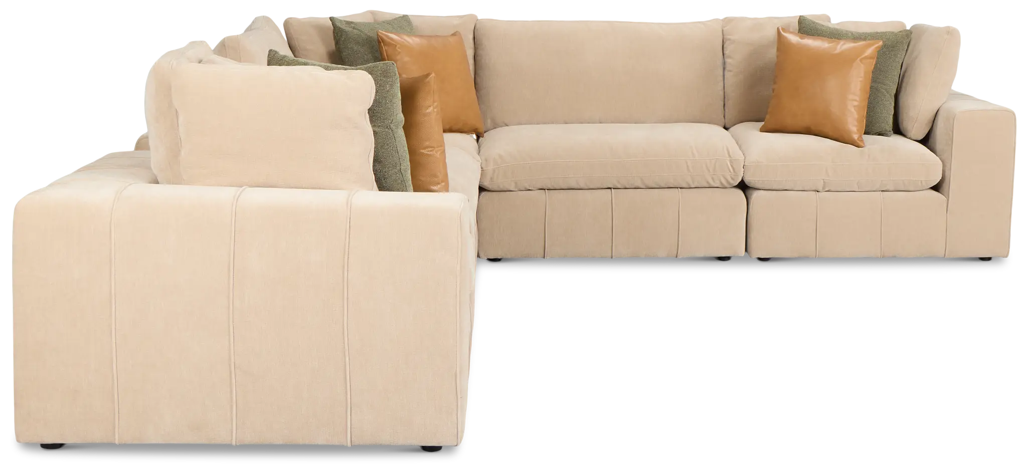 Cruz Light Beige Fabric 5-piece Modular Sectional With Console Cruz Light Beige Fabric 5-piece Modular Sectional With Console