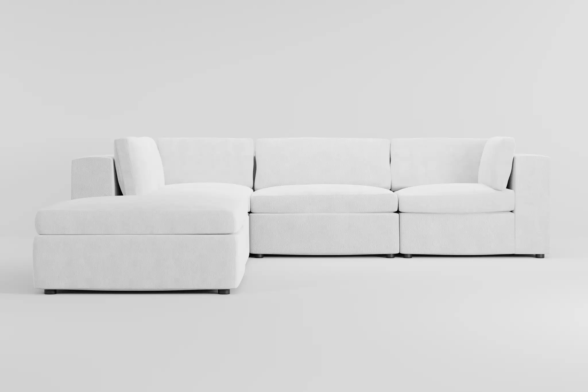 Destin Revenue White Fabric 5pc Bumper Sectional Destin Revenue White Fabric 5pc Bumper Sectional