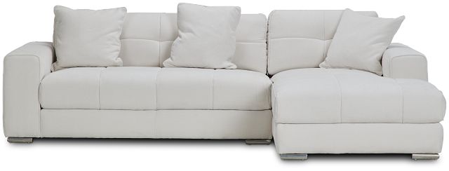 Brielle White Fabric Right Chaise Sectional