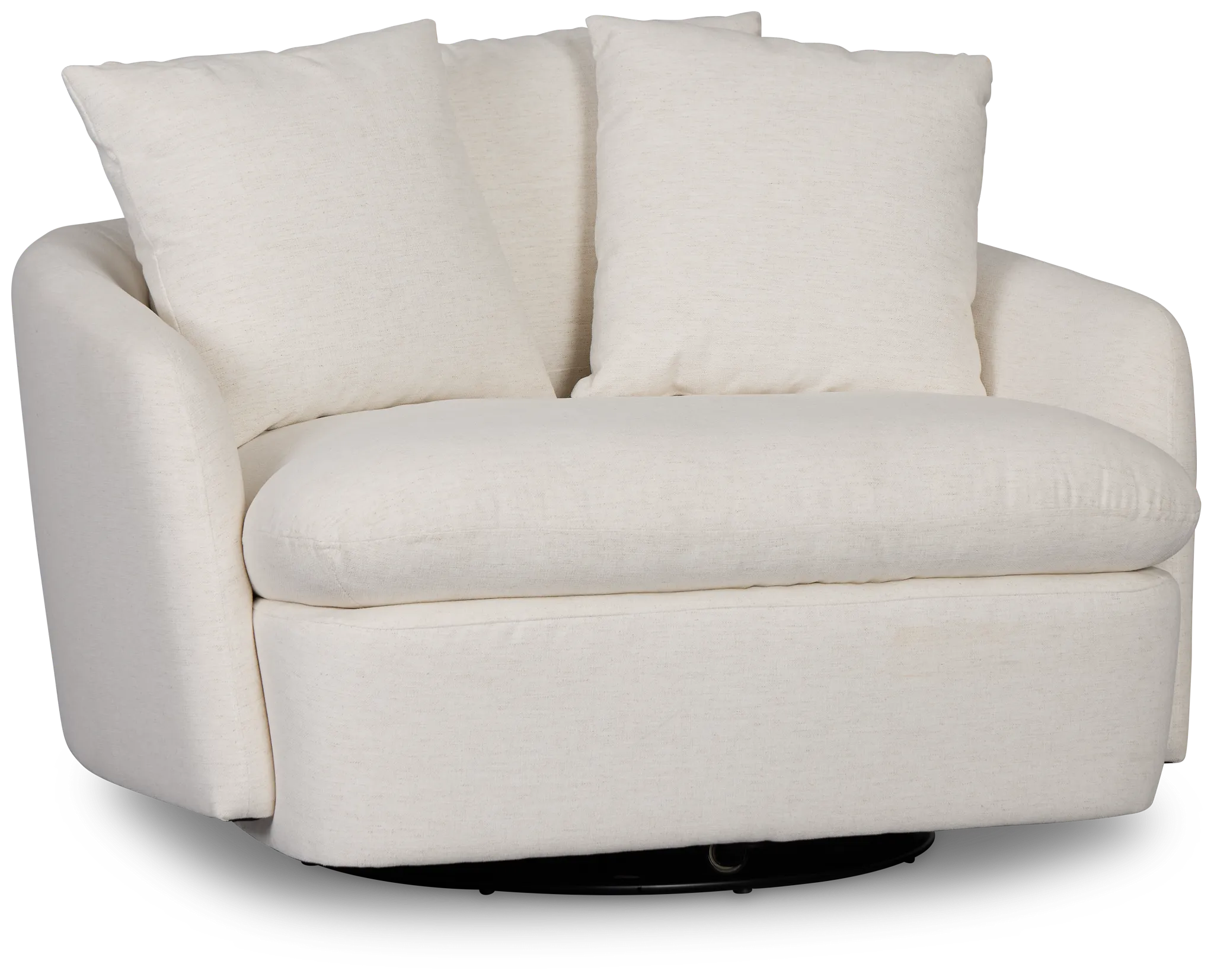 Serena White Fabric Swivel Chair