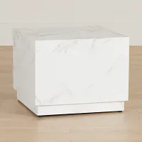 Vilano White Square End Table