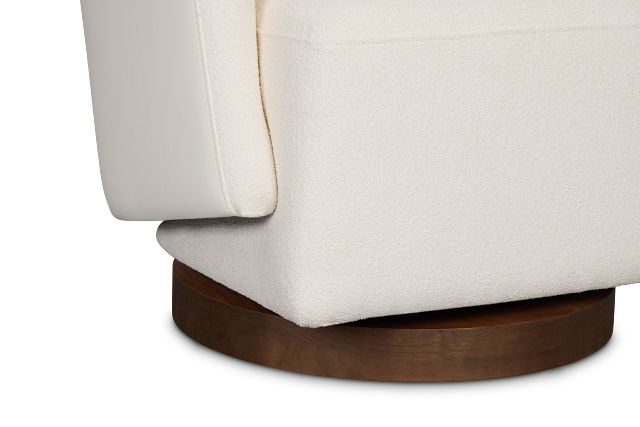 Luna White Fabric Swivel Chair