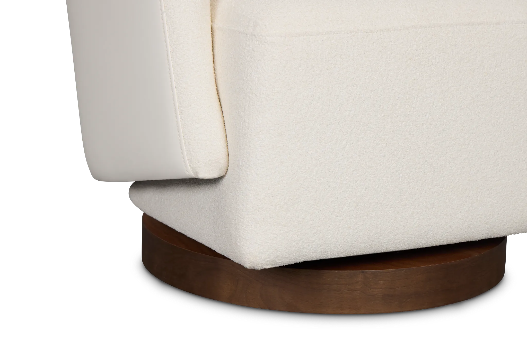 Luna White Fabric Swivel Chair