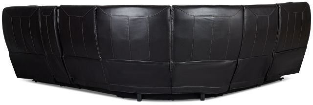Casey Black Lthr/vinyl Medium Dual Power 2-arm Reclining Sectional