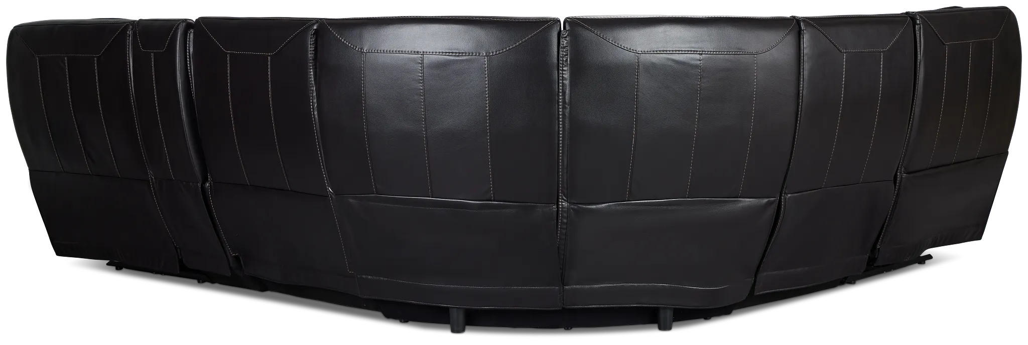 Casey Black Lthr/vinyl Medium Dual Power 2-arm Reclining Sectional