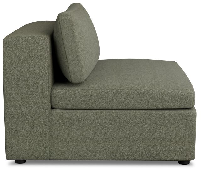Destin Sutton Green Fabric Armless Chair
