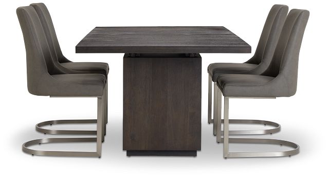 Madden Dark Tone Table & 4 Upholstered Chairs