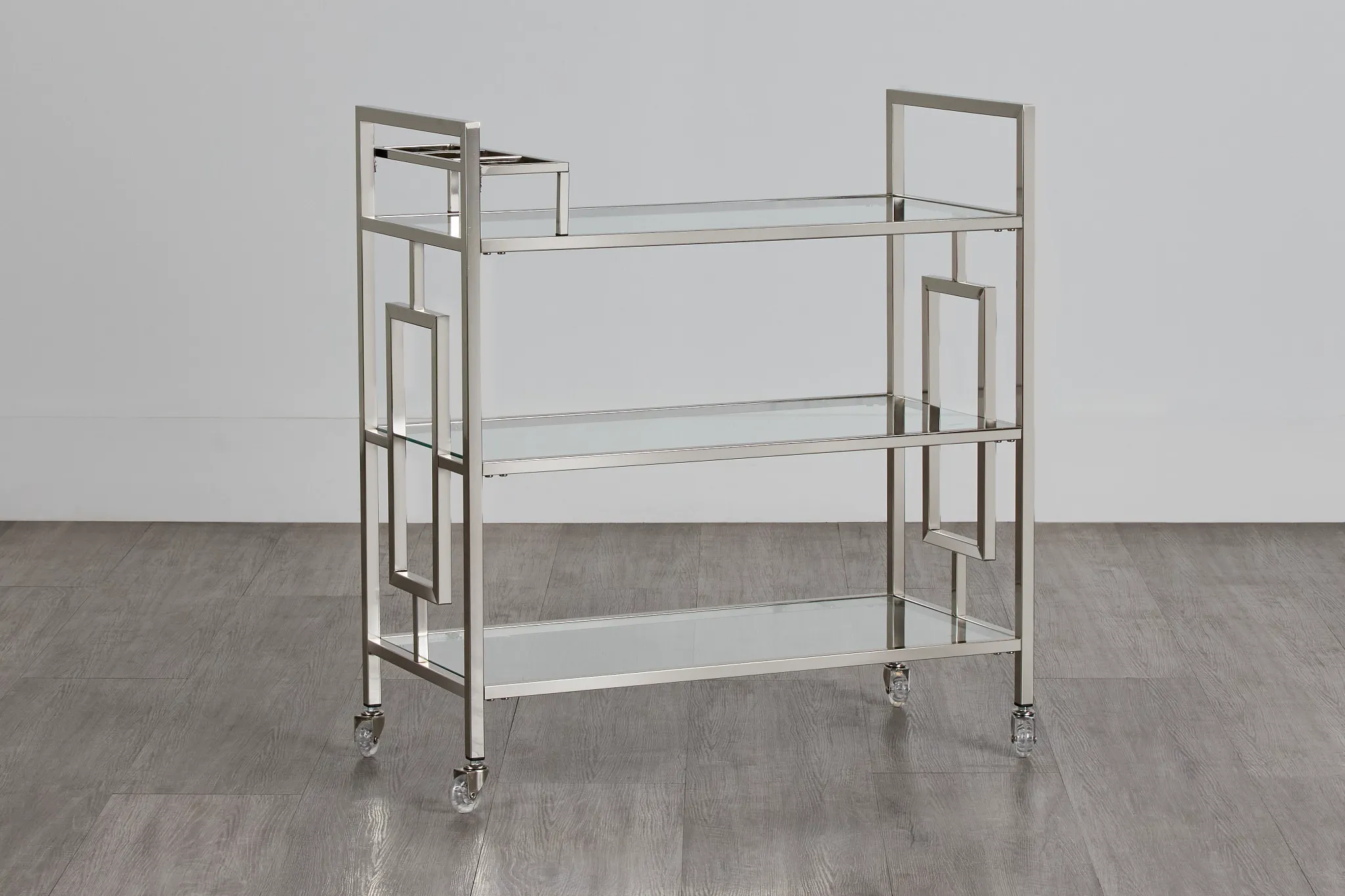 Ezra Silver Chrome Bar Cart
