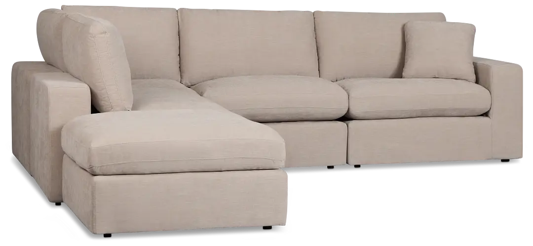 Breeze Taupe Fabric 5pc Bumper Sectional Breeze Taupe Fabric 5pc Bumper Sectional