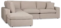 Breeze Taupe Fabric 5pc Bumper Sectional