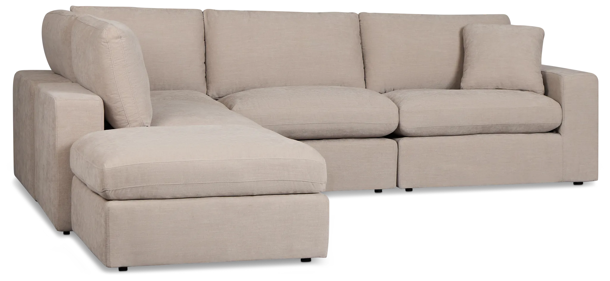 Breeze Taupe Fabric 5pc Bumper Sectional