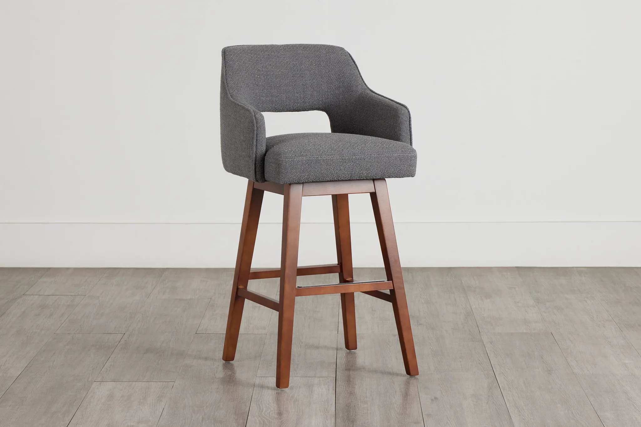 Oberlin Dark Gray Micro 30" Swivel Barstool