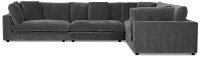 Lounge Dark Gray Fabric 2-arm Left Facing Sectional