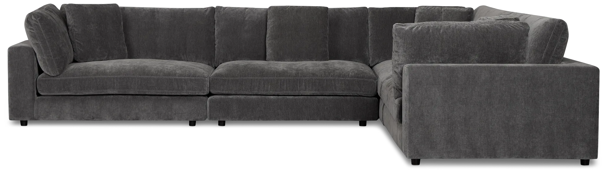 Lounge Dark Gray Fabric 2-arm Left Facing Sectional