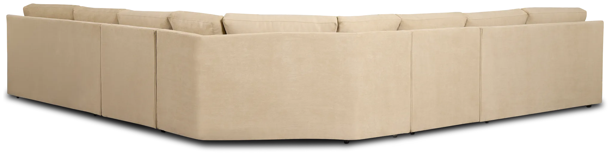 Hudson Beige Fabric Large 2-arm Wedge Sectional