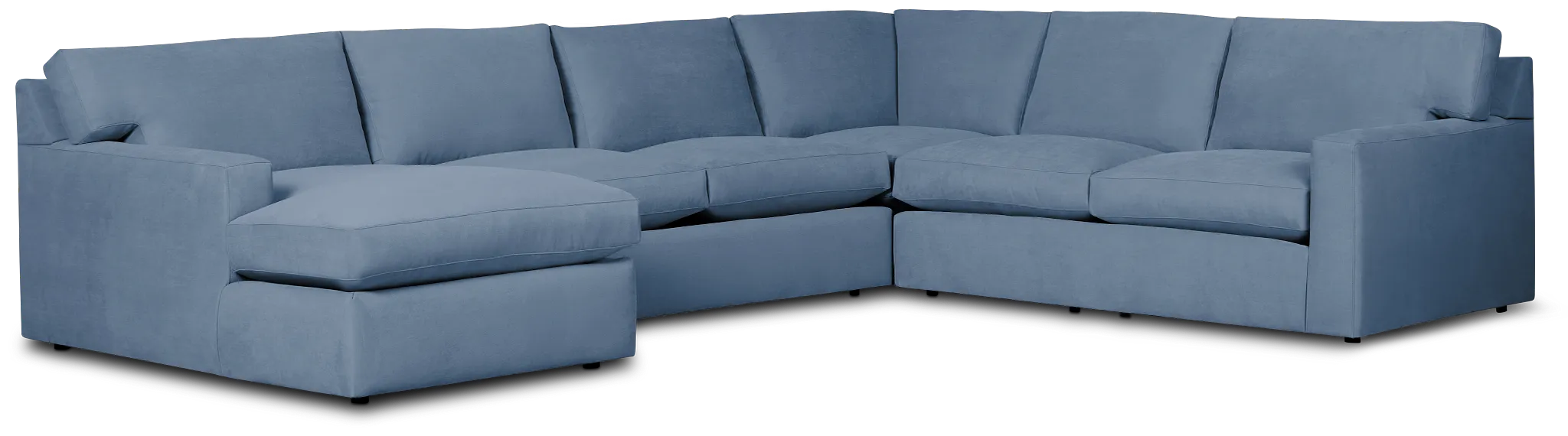 Hudson Blue Fabric Medium Left Chaise Sectional
