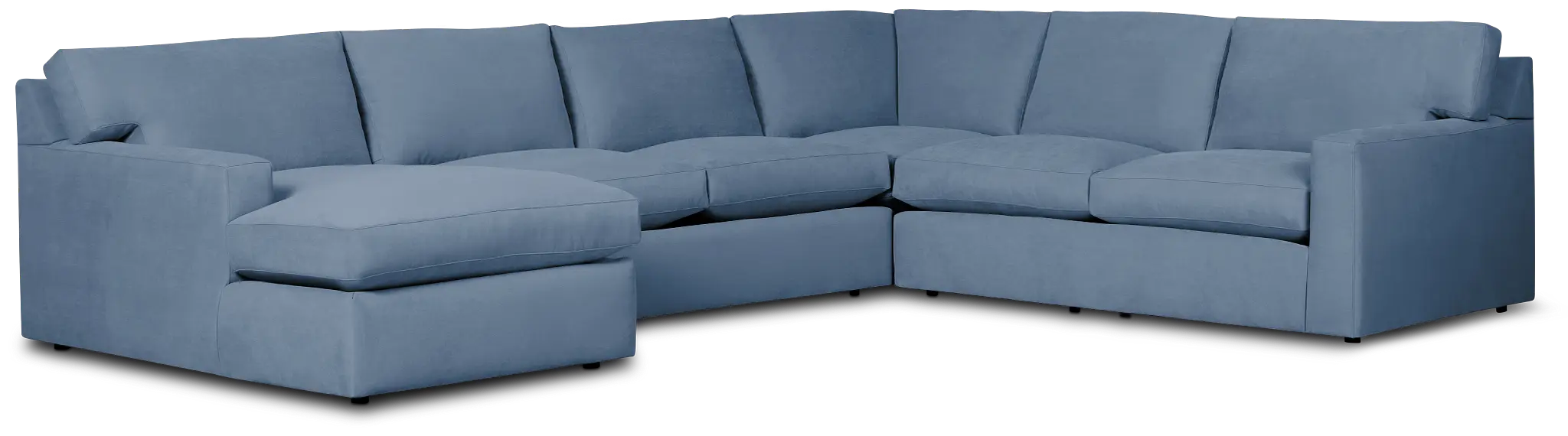 Hudson Blue Fabric Medium Left Chaise Sectional Hudson Blue Fabric Medium Left Chaise Sectional
