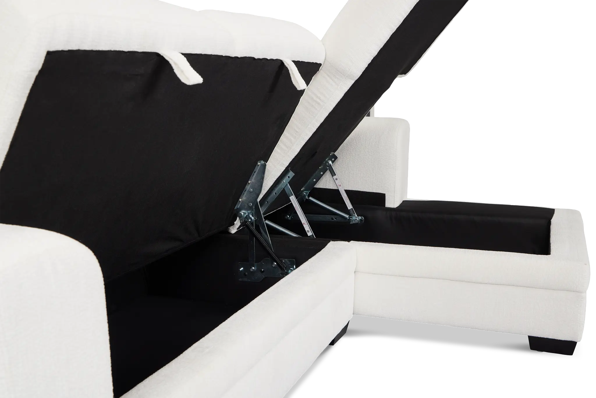 Everly White Fabric Right Chaise Storage Sectional Everly White Fabric Right Chaise Storage Sectional