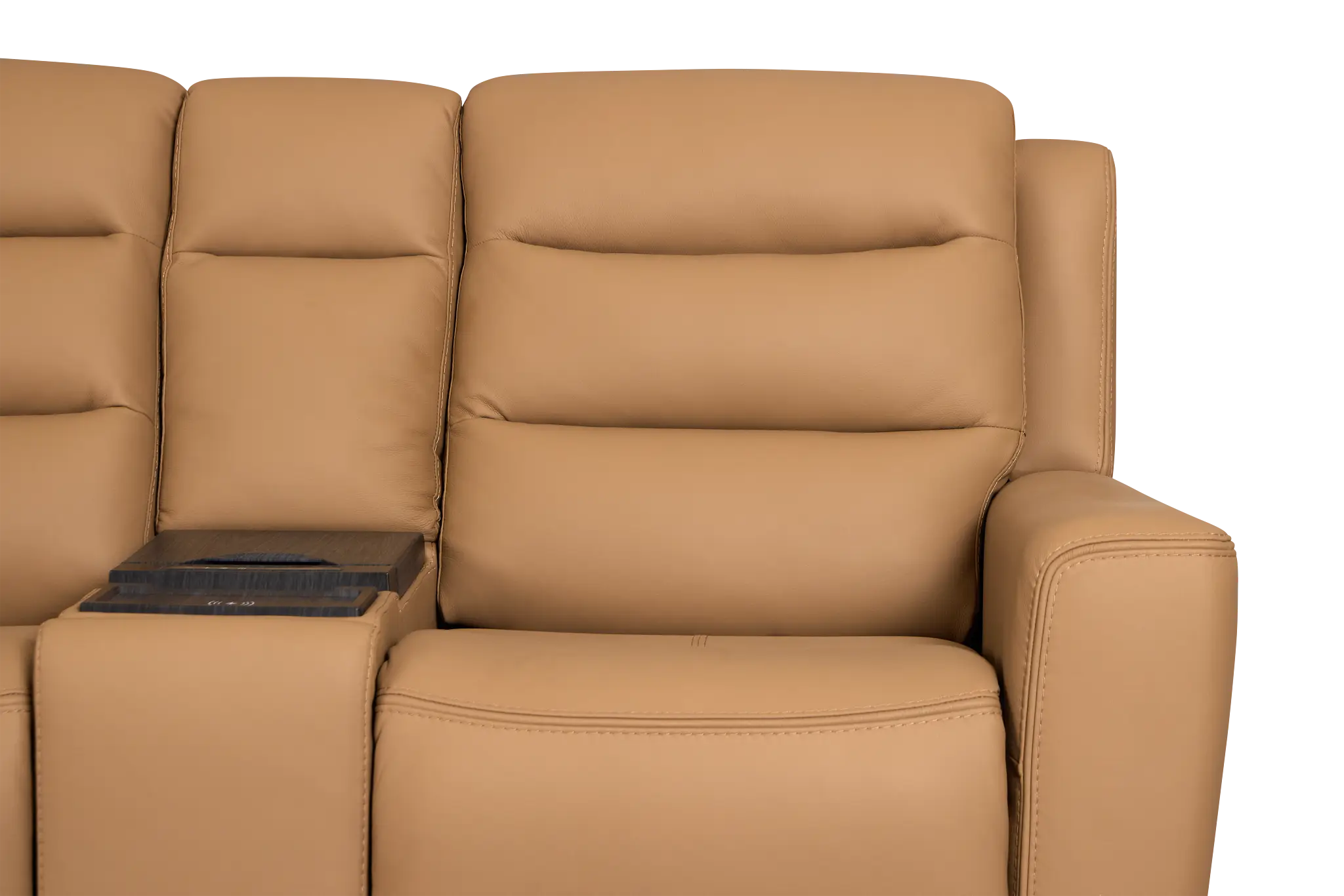 Wilder Brown Leather Power Reclining Console Loveseat With Refrigerator Wilder Brown Leather Power Reclining Console Loveseat With Refrigerator