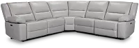 Peyton Light Gray Lthr/vinyl Small Two-arm Power Reclining Sectional