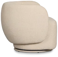 Cleo Beige Fabric Swivel Accent Chair