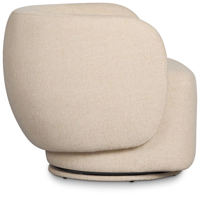 Cleo Beige Fabric Swivel Accent Chair