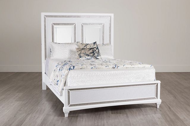 Milan White Panel Bed