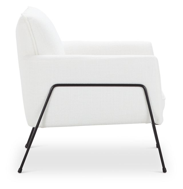 Kace White Fabric Accent Chair (2)