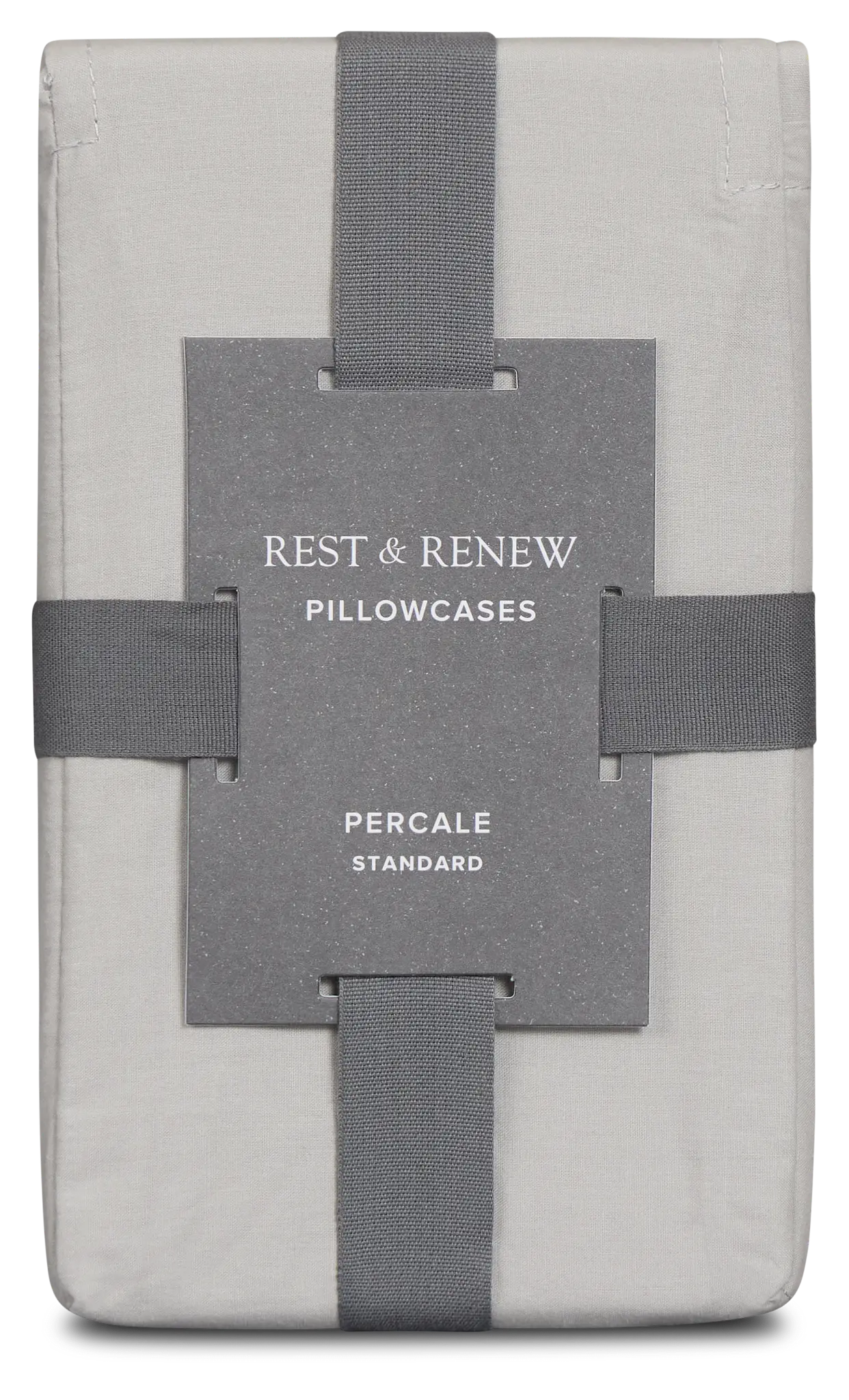 Rest & Renew Percale Cotton Gray 200 Thread Set Of 2 Pillowcases Rest & Renew Percale Cotton Gray 200 Thread Set Of 2 Pillowcases