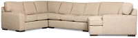 Sinclair Brown Fabric Right Cuddler Innerspring Sleeper Sectional