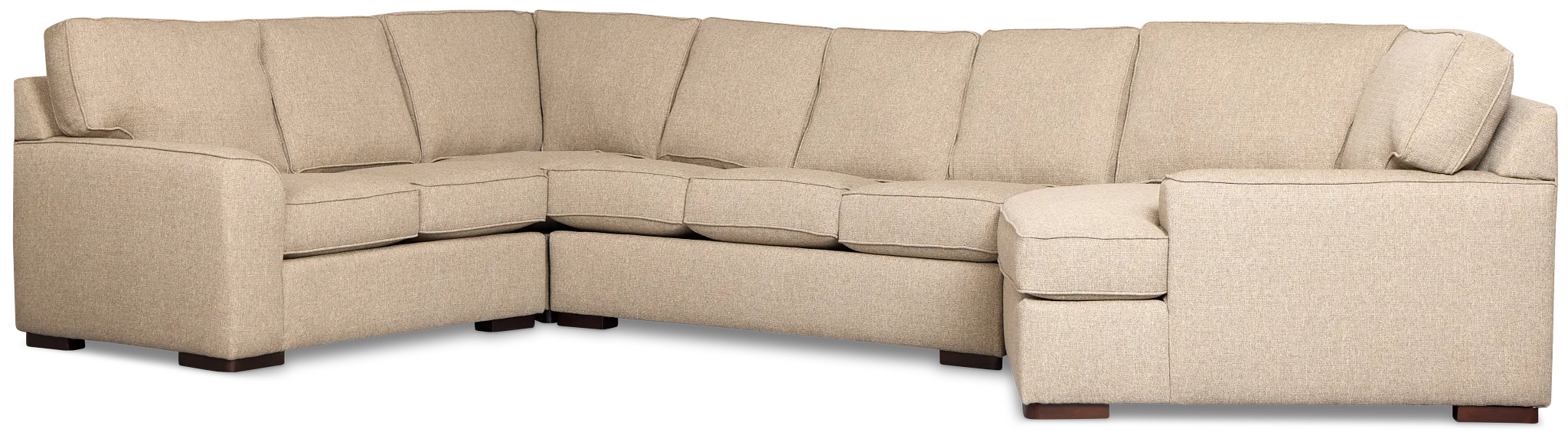 Sinclair Brown Fabric Right Cuddler Innerspring Sleeper Sectional